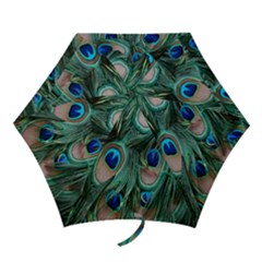 Peacock-feathers,blue2 Mini Folding Umbrellas by nateshop