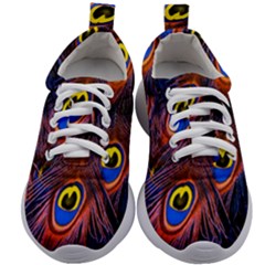Peacock-feathers,blue,yellow Kids Athletic Shoes by nateshop