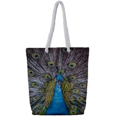 Peacock-feathers2 Full Print Rope Handle Tote (small) by nateshop