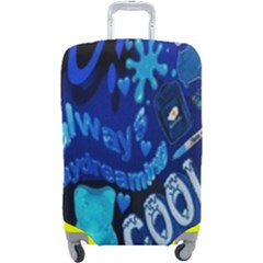 Really Cool Blue, Unique Blue Luggage Cover (large) by nateshop