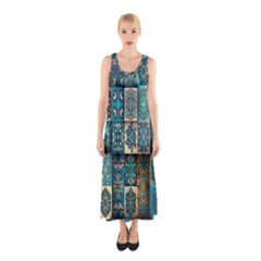 Texture, Pattern, Abstract, Colorful, Digital Art Sleeveless Maxi Dress by nateshop