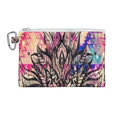 Aztec Flower Galaxy Canvas Cosmetic Bag (large)