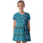 Aztec, Batik Kids  Short Sleeve Pinafore Style Dress