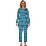 Aztec, Batik Womens  Long Sleeve Lightweight Pajamas Set