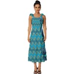 Aztec, Batik Tie-Strap Tiered Midi Chiffon Dress