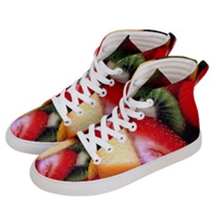 Fruits, Food, Green, Red, Strawberry, Yellow Women s Hi-top Skate Sneakers by nateshop
