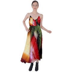 Fruits, Food, Green, Red, Strawberry, Yellow Tie Back Maxi Dress by nateshop
