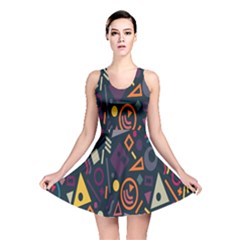 Inspired By The Colours And Shapes Reversible Skater Dress by nateshop