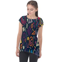 Inspired By The Colours And Shapes Cap Sleeve High Low Top by nateshop