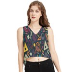 Inspired By The Colours And Shapes V-Neck Cropped Tank Top