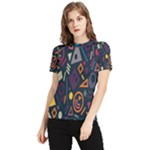 Inspired By The Colours And Shapes Women s Short Sleeve Rash Guard