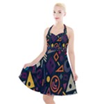 Inspired By The Colours And Shapes Halter Party Swing Dress 