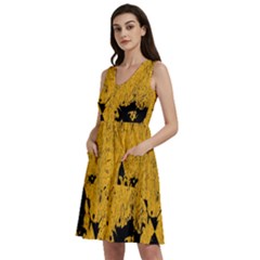 Yellow Best, Black, Black And White, Emoji High Sleeveless Dress With Pocket by nateshop