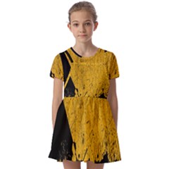 Yellow Best, Black, Black And White, Emoji High Kids  Short Sleeve Pinafore Style Dress by nateshop