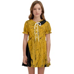 Yellow Best, Black, Black And White, Emoji High Kids  Sweet Collar Dress by nateshop