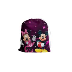 Cartoons, Disney, Mickey Mouse, Minnie Drawstring Pouch (small) by nateshop