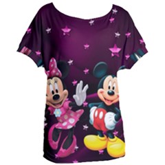 Cartoons, Disney, Mickey Mouse, Minnie Women s Oversized T-shirt by nateshop