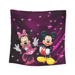 Cartoons, Disney, Mickey Mouse, Minnie Square Tapestry (small) by nateshop