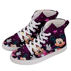 Cartoons, Disney, Mickey Mouse, Minnie Women s Hi-top Skate Sneakers by nateshop