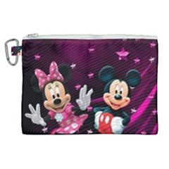 Cartoons, Disney, Mickey Mouse, Minnie Canvas Cosmetic Bag (xl) by nateshop