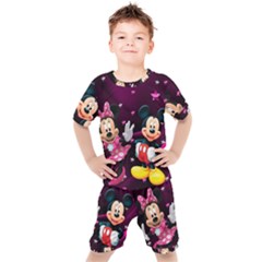 Cartoons, Disney, Mickey Mouse, Minnie Kids  T-shirt And Shorts Set by nateshop