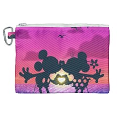 Mickey And Minnie, Mouse, Disney, Cartoon, Love Canvas Cosmetic Bag (xl) by nateshop
