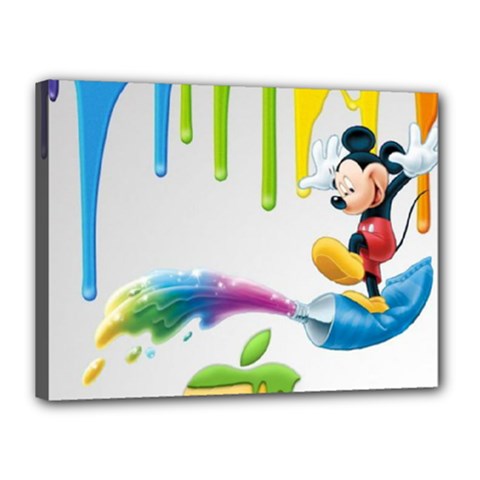 Mickey Mouse, Apple Iphone, Disney, Logo Canvas 16  X 12  (stretched) by nateshop
