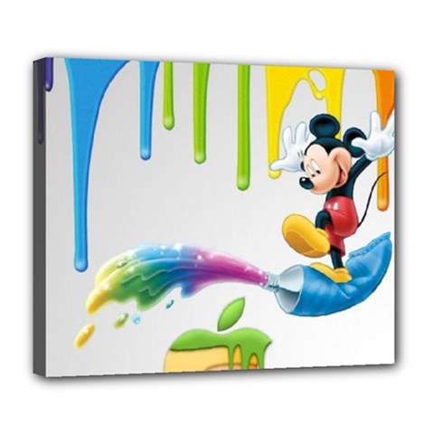 Mickey Mouse, Apple Iphone, Disney, Logo Deluxe Canvas 24  X 20  (stretched) by nateshop