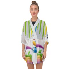 Mickey Mouse, Apple Iphone, Disney, Logo Half Sleeve Chiffon Kimono by nateshop