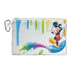 Mickey Mouse, Apple Iphone, Disney, Logo Canvas Cosmetic Bag (large)