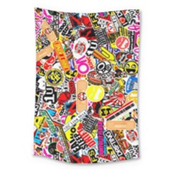 Sticker Bomb, Art, Cartoon, Dope Large Tapestry by nateshop