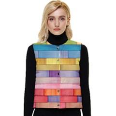 Rainbow Wood Women s Button Up Puffer Vest