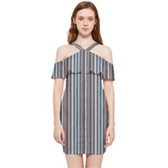 Stripes Shoulder Frill Bodycon Summer Dress by zappwaits