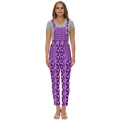 Violet Geometry Women s Pinafore Overalls Jumpsuit by Sparkle