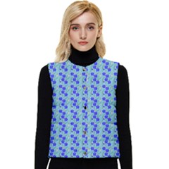 Skyblue Floral Women s Button Up Puffer Vest by Sparkle