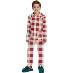 Gingham - 4096x4096px - 300dpi14 Kids  Long Sleeve Velvet Pajamas Set by EvgeniaEsenina
