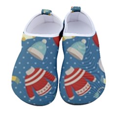 Winter Blue Christmas Snowman Pattern Men s Sock-style Water Shoes by Grandong