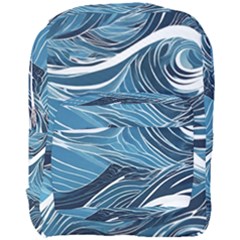 Abstract Blue Ocean Wave Full Print Backpack by Jack14