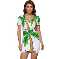 Beach Coconut Tree T- Shirt Beach Coconut Tree T- Shirt Yoga Reflexion Pose T- Shirtyoga Reflexion Pose T- Shirt Low Cut Cap Sleeve Mini Dress