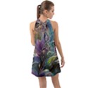 Abstract Blossoms  Halter Tie Back Chiffon Dress View2