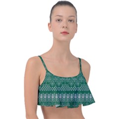 Christmas Knit Digital Frill Bikini Top