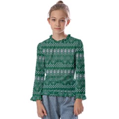 Christmas Knit Digital Kids  Frill Detail T-shirt