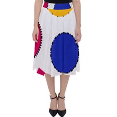 Circles Seamless Pattern Tileable Classic Midi Skirt by Alisyart