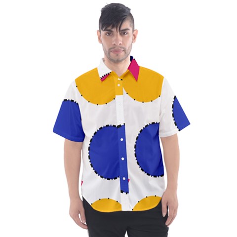Circles Seamless Pattern Tileable Men s Short Sleeve Shirt by Alisyart
