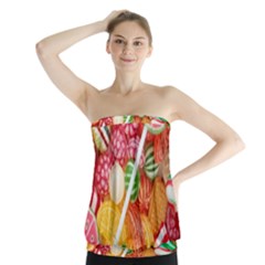 Aesthetic Candy Art Strapless Top by Internationalstore