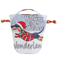 Weiner T- Shirt Walking In A Weiner Wonderland T- Shirt (1) Weiner T- Shirt Walking In A Weiner Wonderland T- Shirt Welder T- Shirt Funny Welder T- Shirt Drawstring Bucket Bag by ZUXUMI