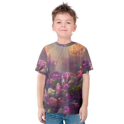Floral Blossoms  Kids  Cotton T-shirt by Internationalstore