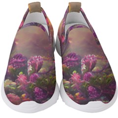 Floral Blossoms  Kids  Slip On Sneakers by Internationalstore