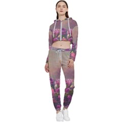 Floral Blossoms  Cropped Zip Up Lounge Set by Internationalstore