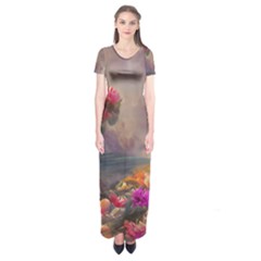 Floral Blossoms  Short Sleeve Maxi Dress by Internationalstore